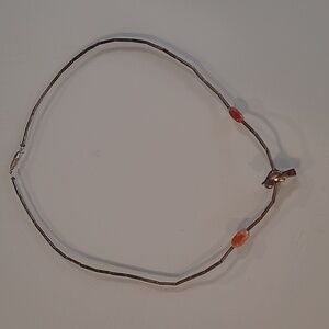 EUC VTG Unbranded Sterling Silver Bead Dainty Bird Necklace with Twist Closure